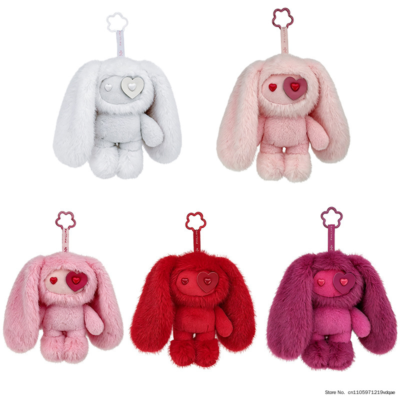 Carabiner Keychain - Cute Juju Rabbit Plush Keychain Heart-Shaped