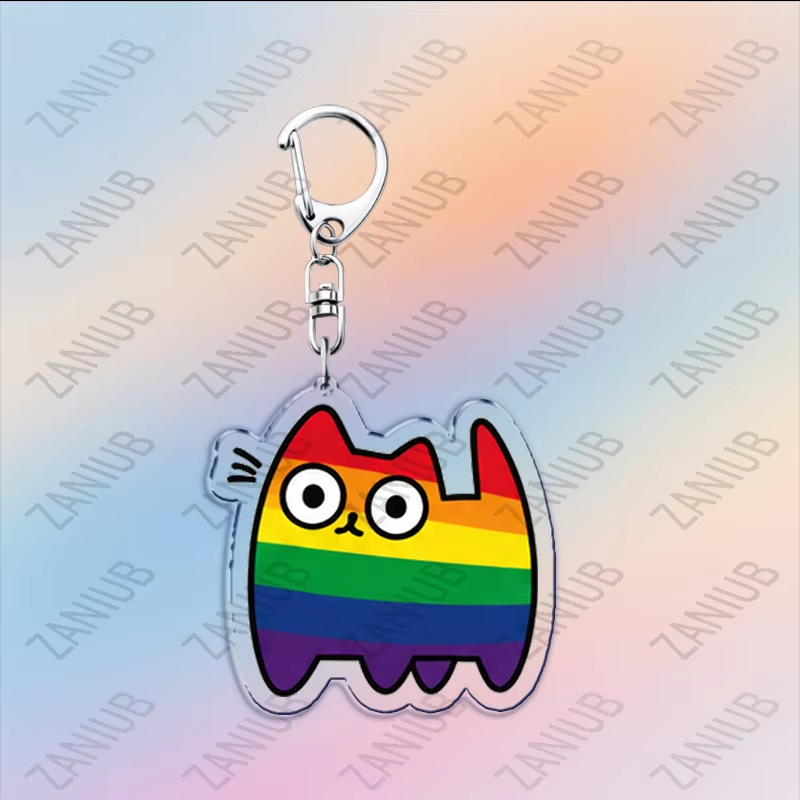 Cat LGBT Rainbow Love Keychain - đánh giá và giá Carabiner Keychain