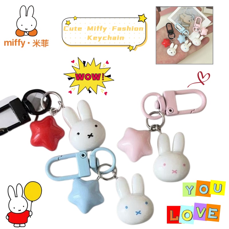 Kawaii Miffy Keychain Cute Rab - đánh giá và giá Carabiner Keychain